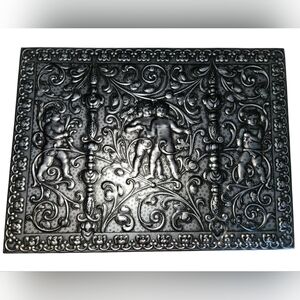 Vintage Ornate Silver Metal Rectangular Decorative Box Made In Western Germany
